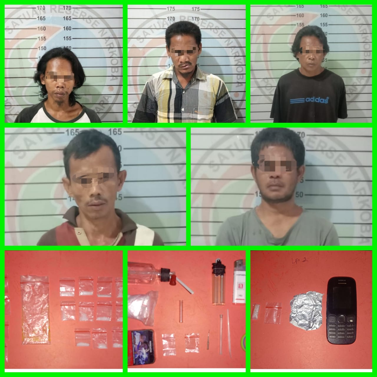 Lima orang terduga pelaku penyalah-guna narkoba di Lampura kembali di ringkus Satres Narkoba Polres Lampung Utara