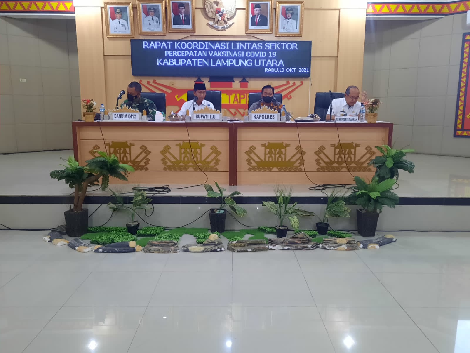 Kapolres Lampung Utara Hadiri Rakor Lintas Sektoral Percepatan Vaksin di Lampung Utara
