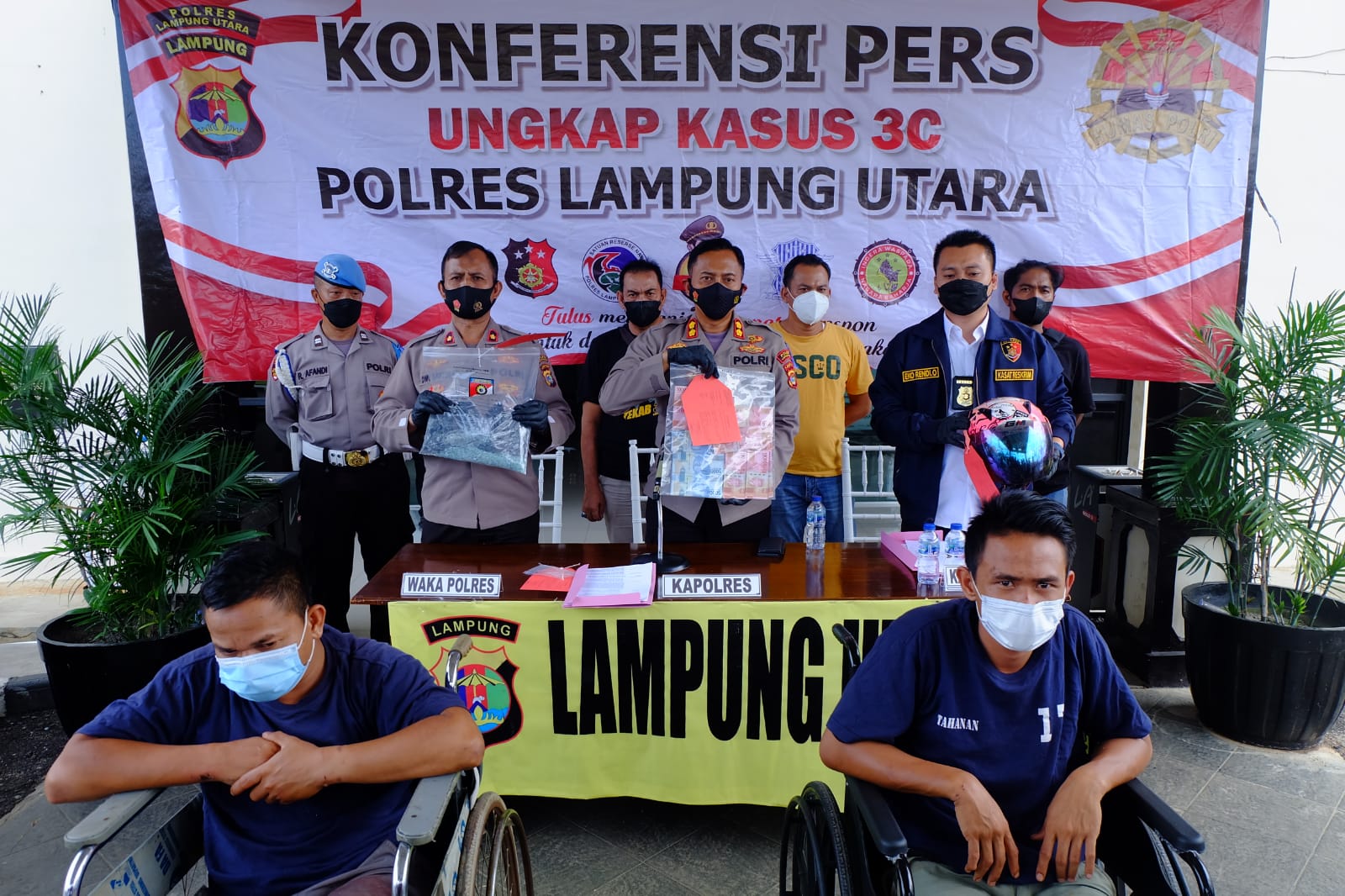 Polres Lampung Utara Ringkus Komplotan Curat Spesial Pecah Kaca Lintas Provinsi
