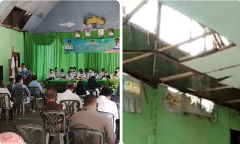 Musrenbang 2022 di Hadimulyo Barat Plafon Aula Kelurahannya Memperhatinkan