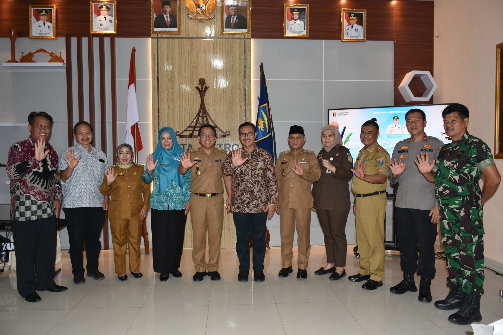 Walikota dan Wakil Walikota Metro Sambut Kedatangan Kepala Badan Kependudukan dan Keluarga Berencana Nasional (BKKBN) Republik Indonesia